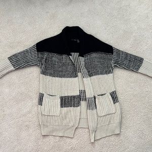 oversized black and beige/ivory cardigan by Aqua size small